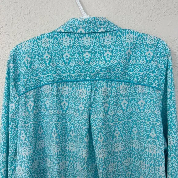 Coolibar Womens UPF Button Up Shirt Dress Size XXL Blue Beach Swim Cover-up - Picture 7 of 12